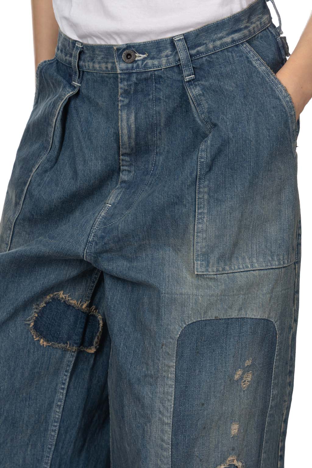 Kapital - 14oz Denim FATIGUE Baggy Pants -RUSHFIELD Remake   
