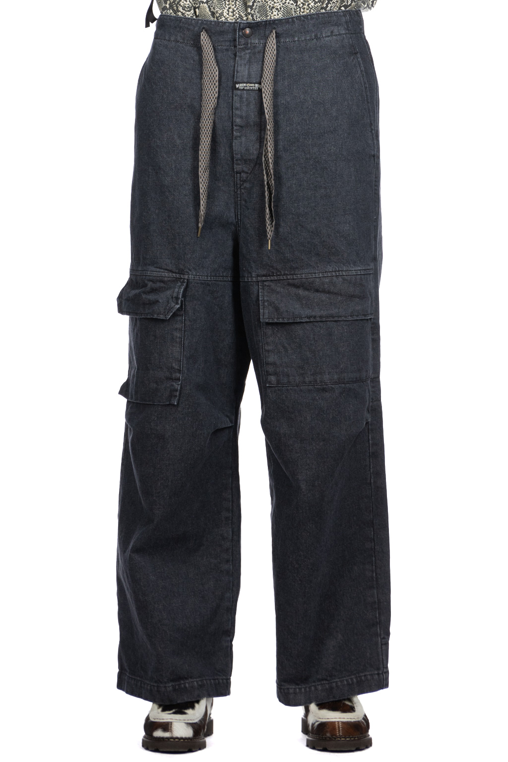Kapital - 14oz Denim SHOVEL Baggy Pants - Black x Natural