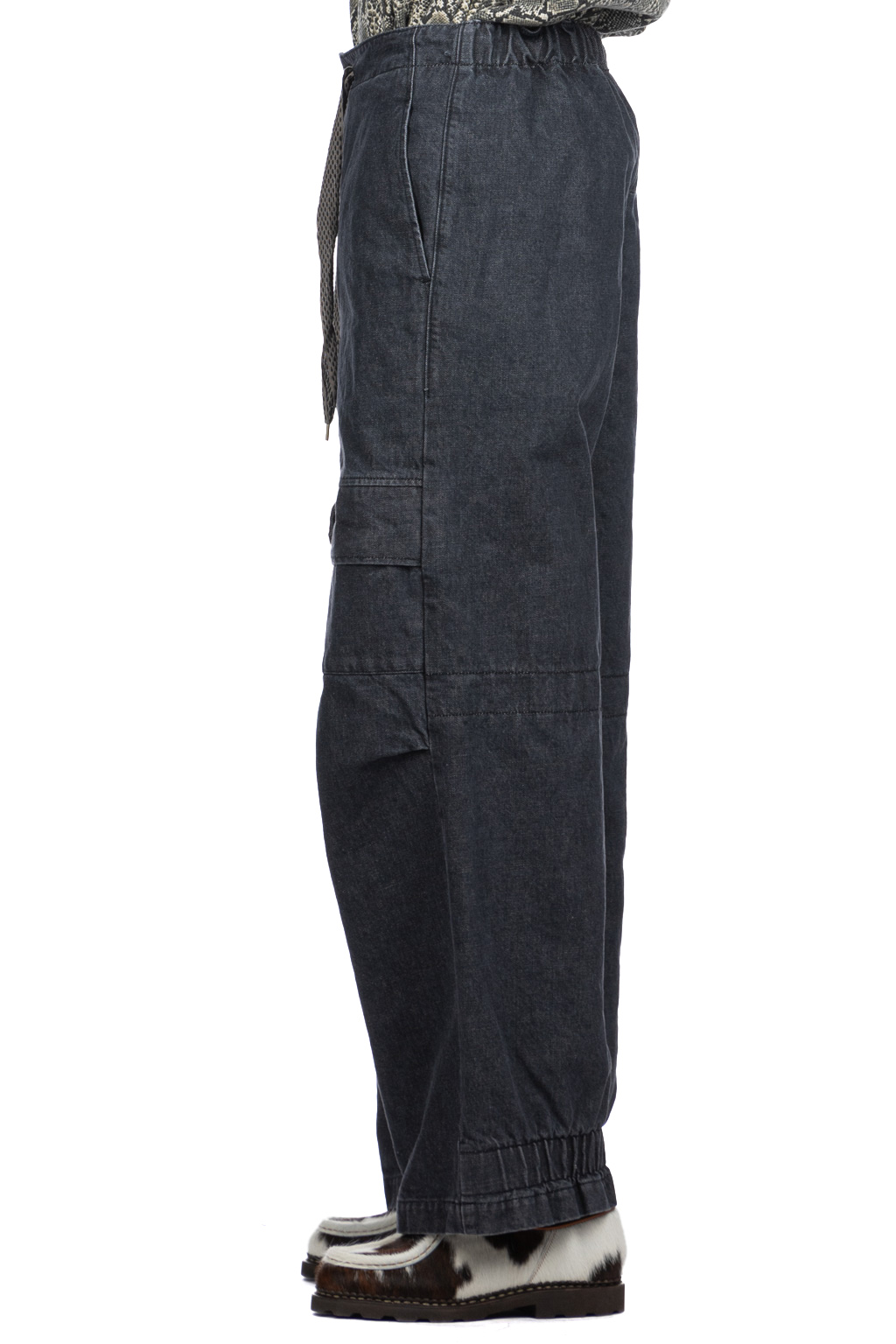 Kapital - 14oz Denim SHOVEL Baggy Pants - Black x Natural