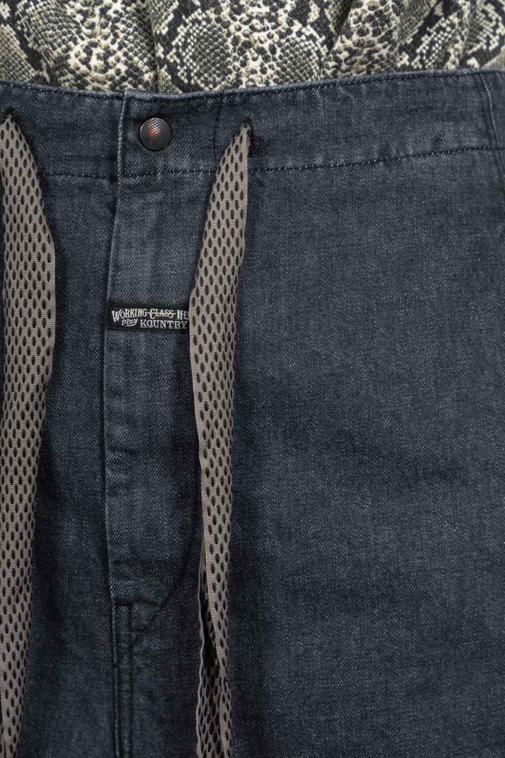 Kapital - 14oz Denim SHOVEL Baggy Pants - Black x Natural