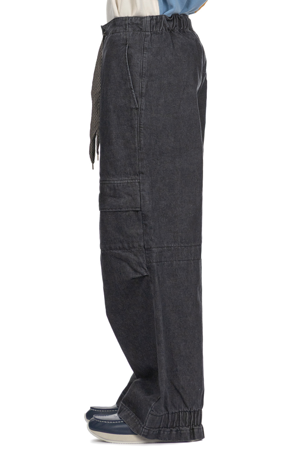 Kapital - 14oz Denim SHOVEL Baggy Pants - Black x Natural