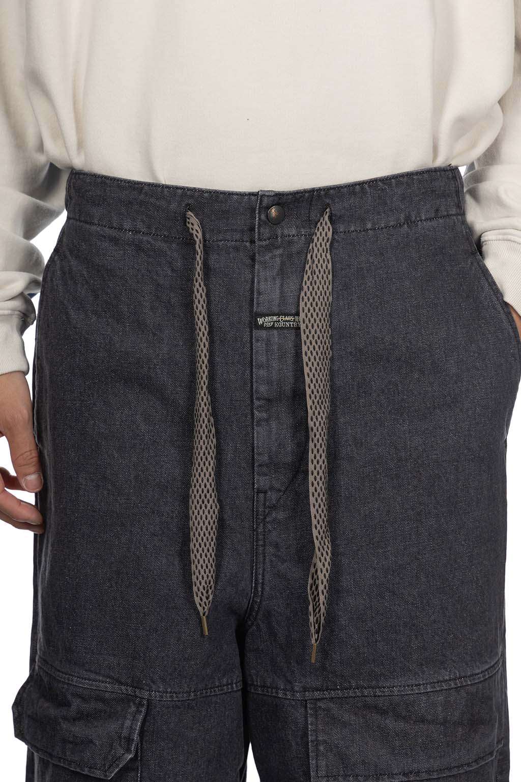 Kapital - 14oz Denim SHOVEL Baggy Pants - Black x Natural