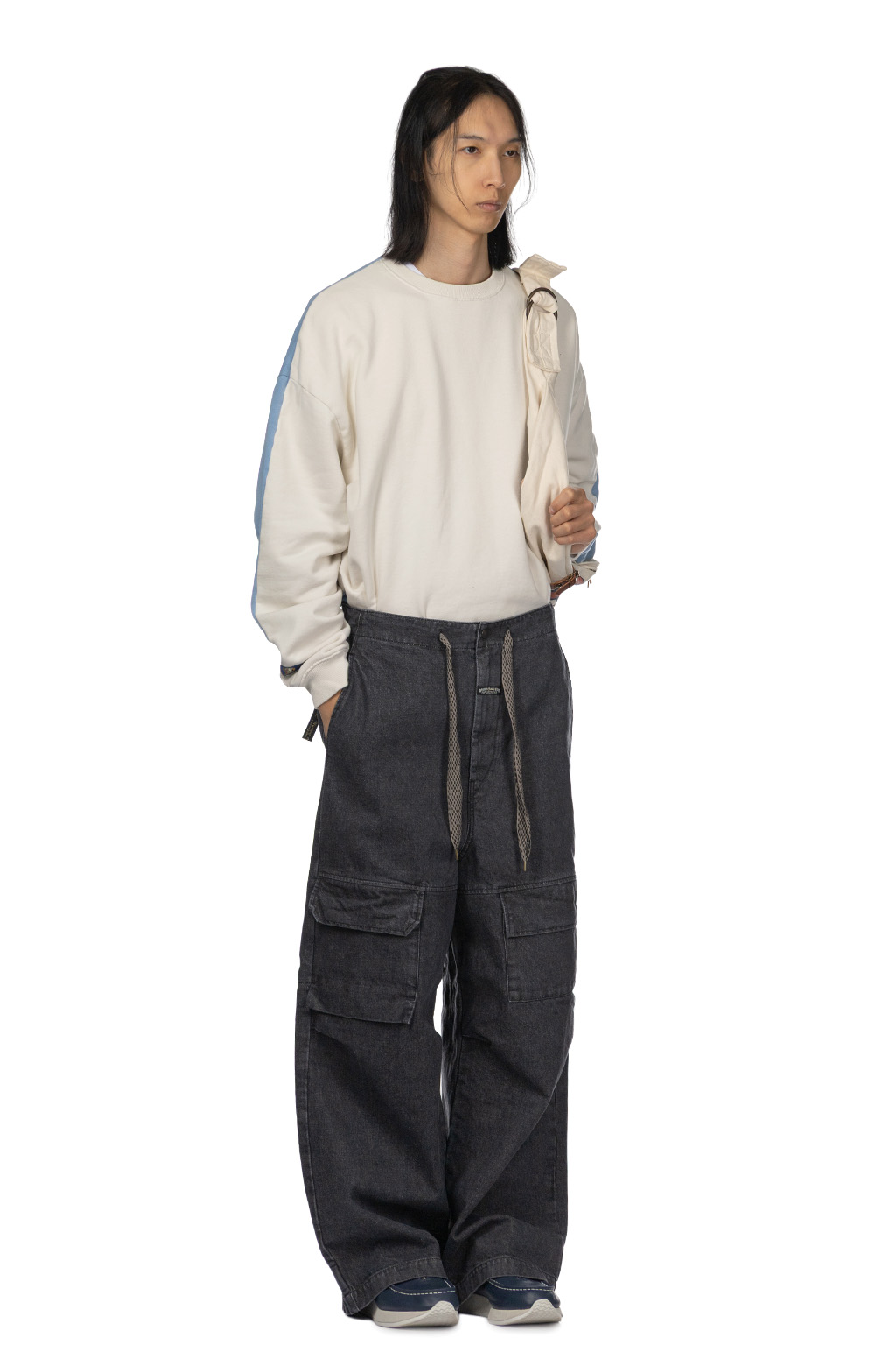 Kapital - 14oz Denim SHOVEL Baggy Pants - Black x Natural