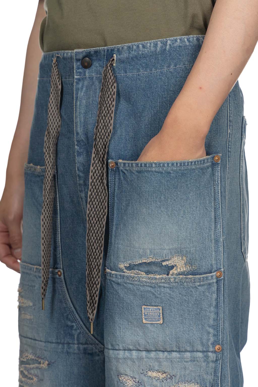 Kapital - 14oz Denim W-Knee EASY Baggy Pants - DIXIE LUMBER Remake