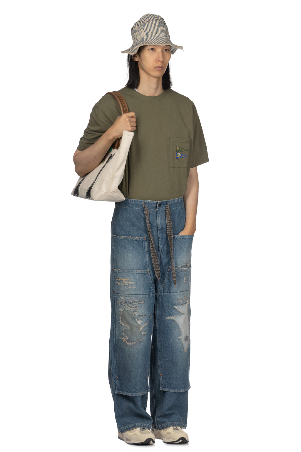 Kapital - 14oz Denim W-Knee EASY Baggy Pants - DIXIE LUMBER Remake