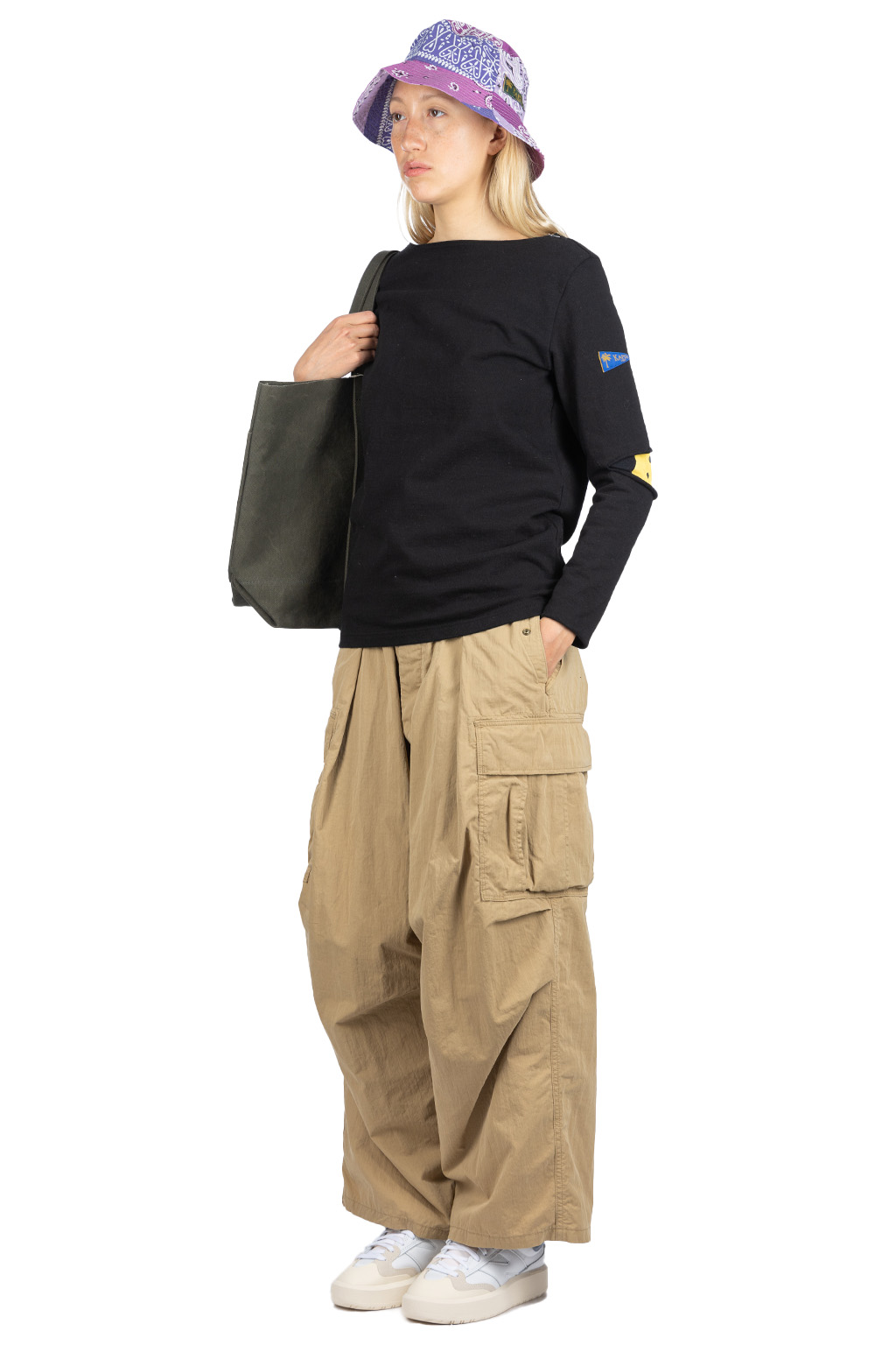 Kapital - 16/- Densed Jersey Elbow-Rip Boatneck Long Sleeve T