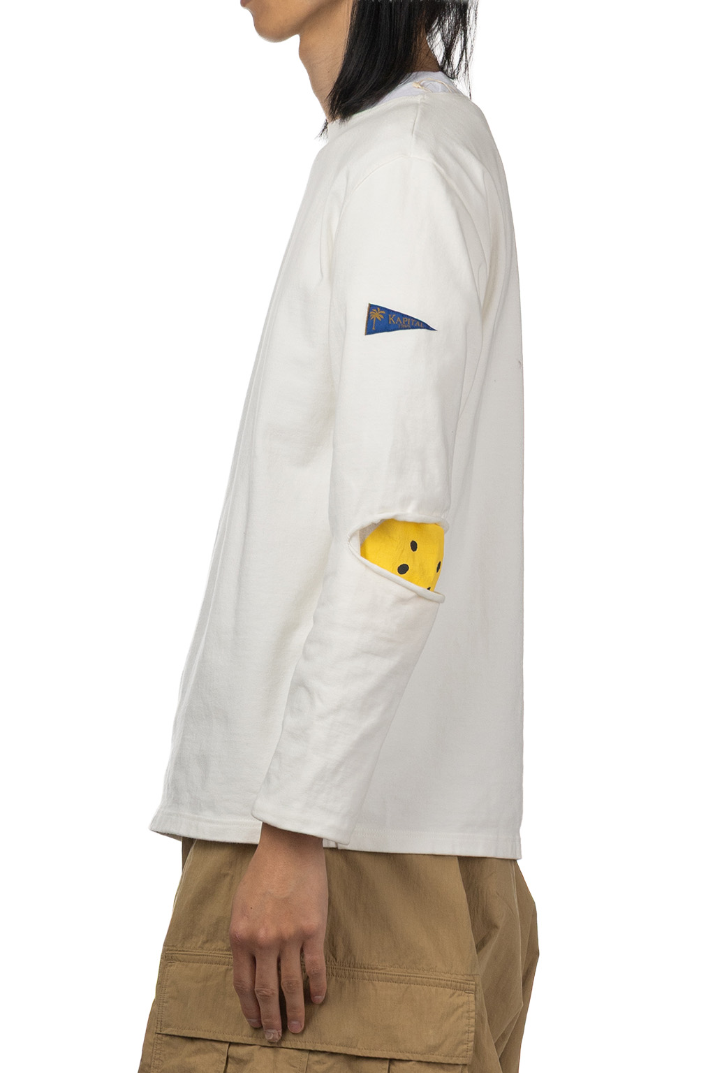 Kapital - 16/- Densed Jersey Elbow-Rip Boatneck Long Sleeve T