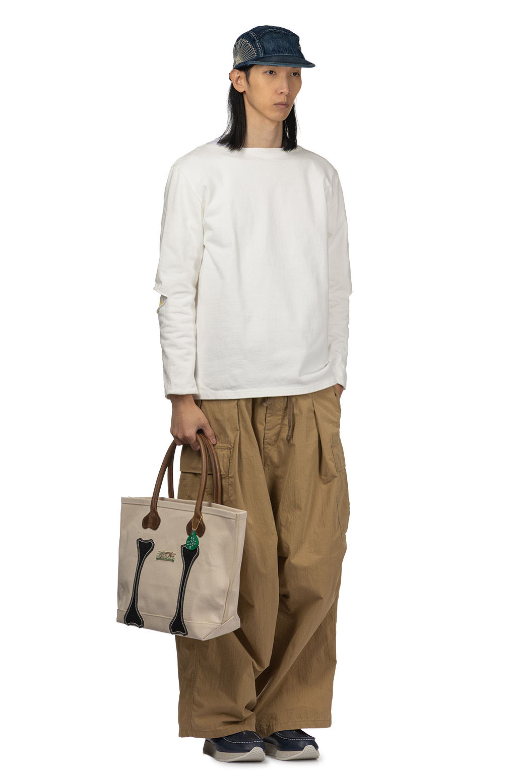 Kapital - 16/- Densed Jersey Elbow-Rip Boatneck Long Sleeve T