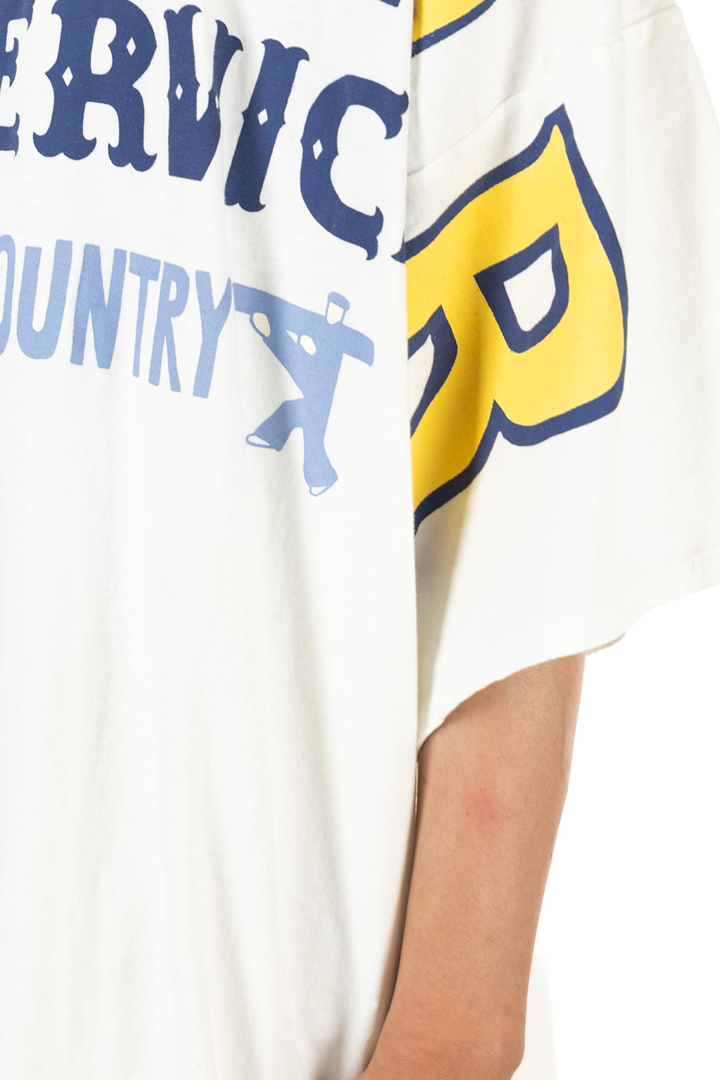 Kapital - 18.5/- Jersey HUGE-T (DENIM REPAIR) - White
