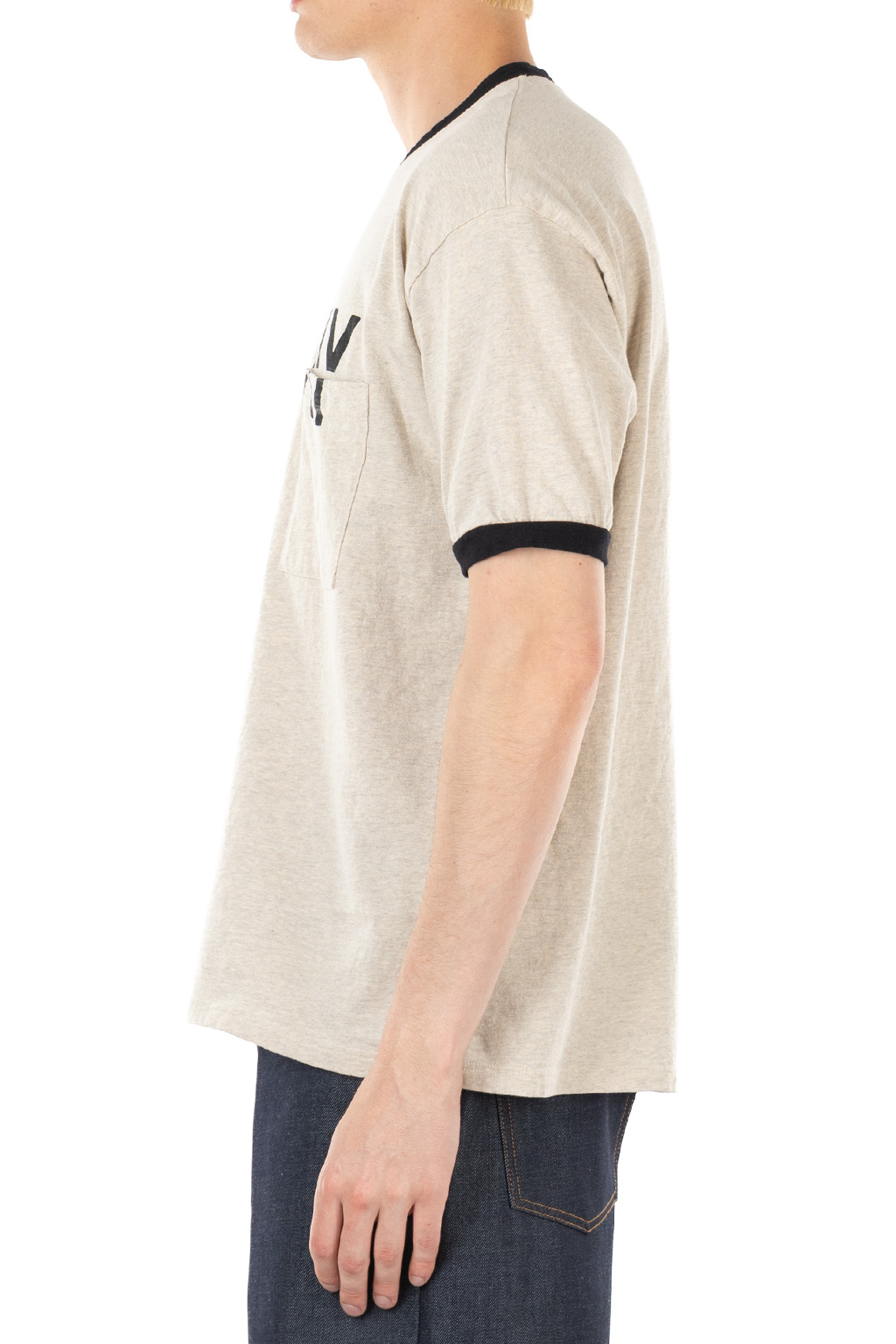 Kapital - 18.5/-Jersey RINGER Pocket T (FARMY) - Natural