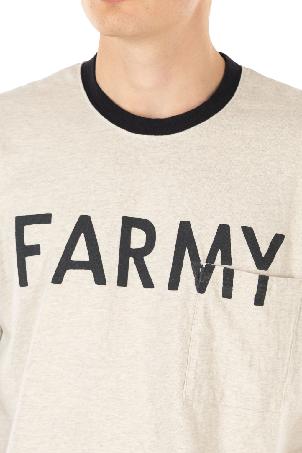 Kapital - 18.5/-Jersey RINGER Pocket T (FARMY) - Natural