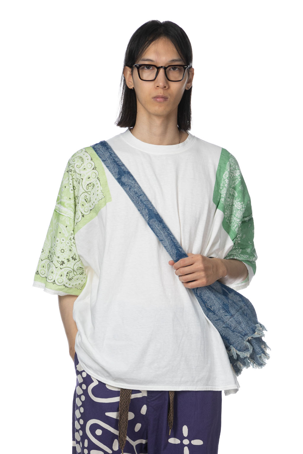 Kapital 18.5/-Jersey Bandana HUGE T (Botanical) - Light Green