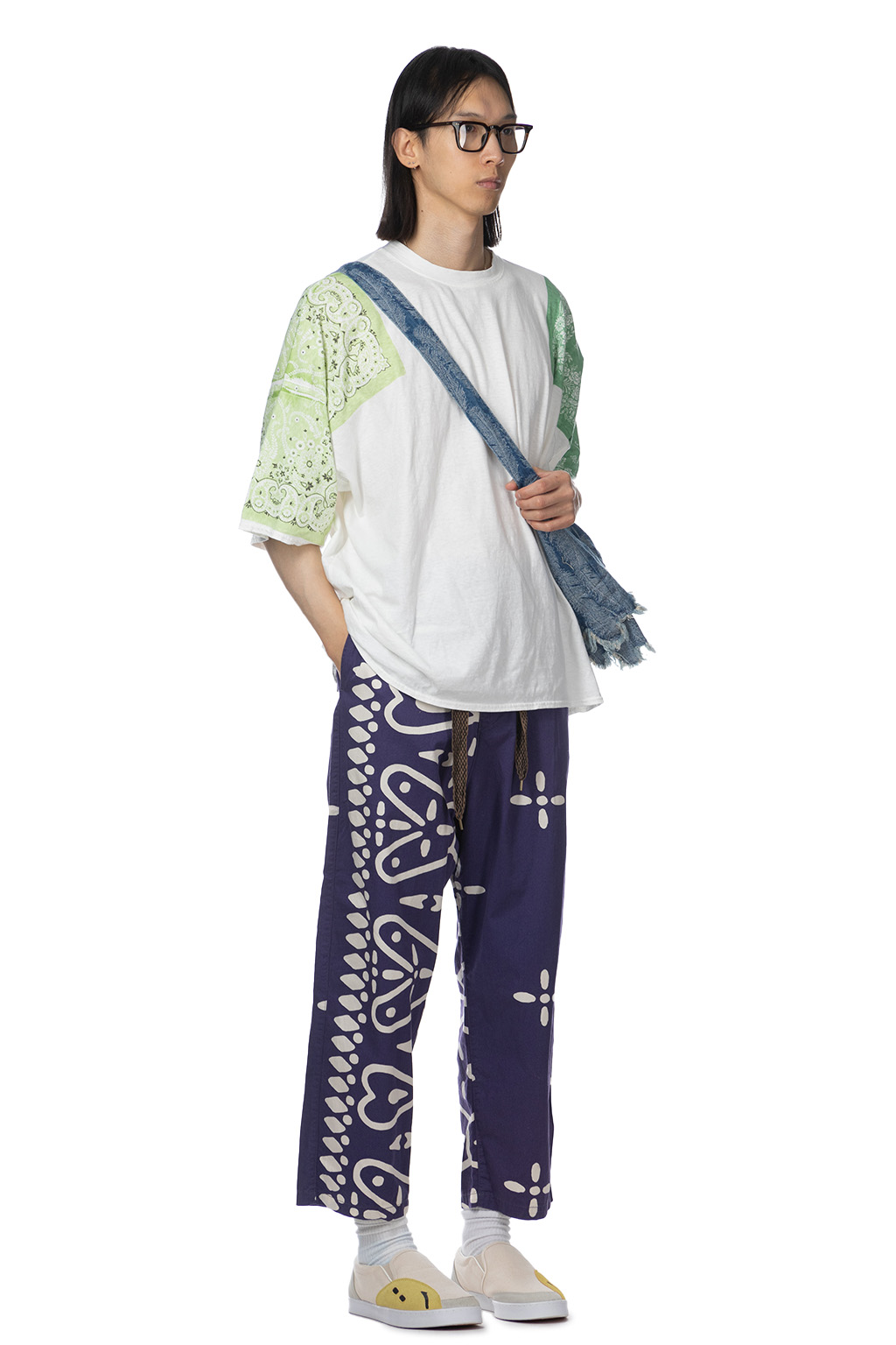 Kapital 18.5/-Jersey Bandana HUGE T (Botanical) - Light Green