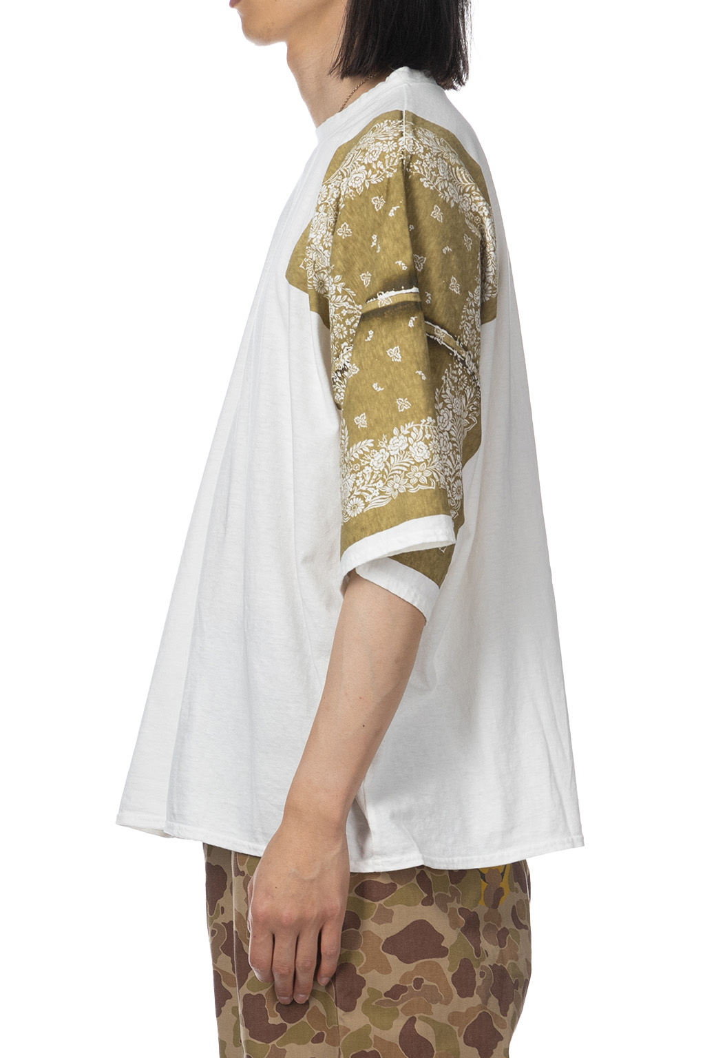 Kapital 18.5/-Jersey Bandana HUGE T (Botanical) - Light Khaki