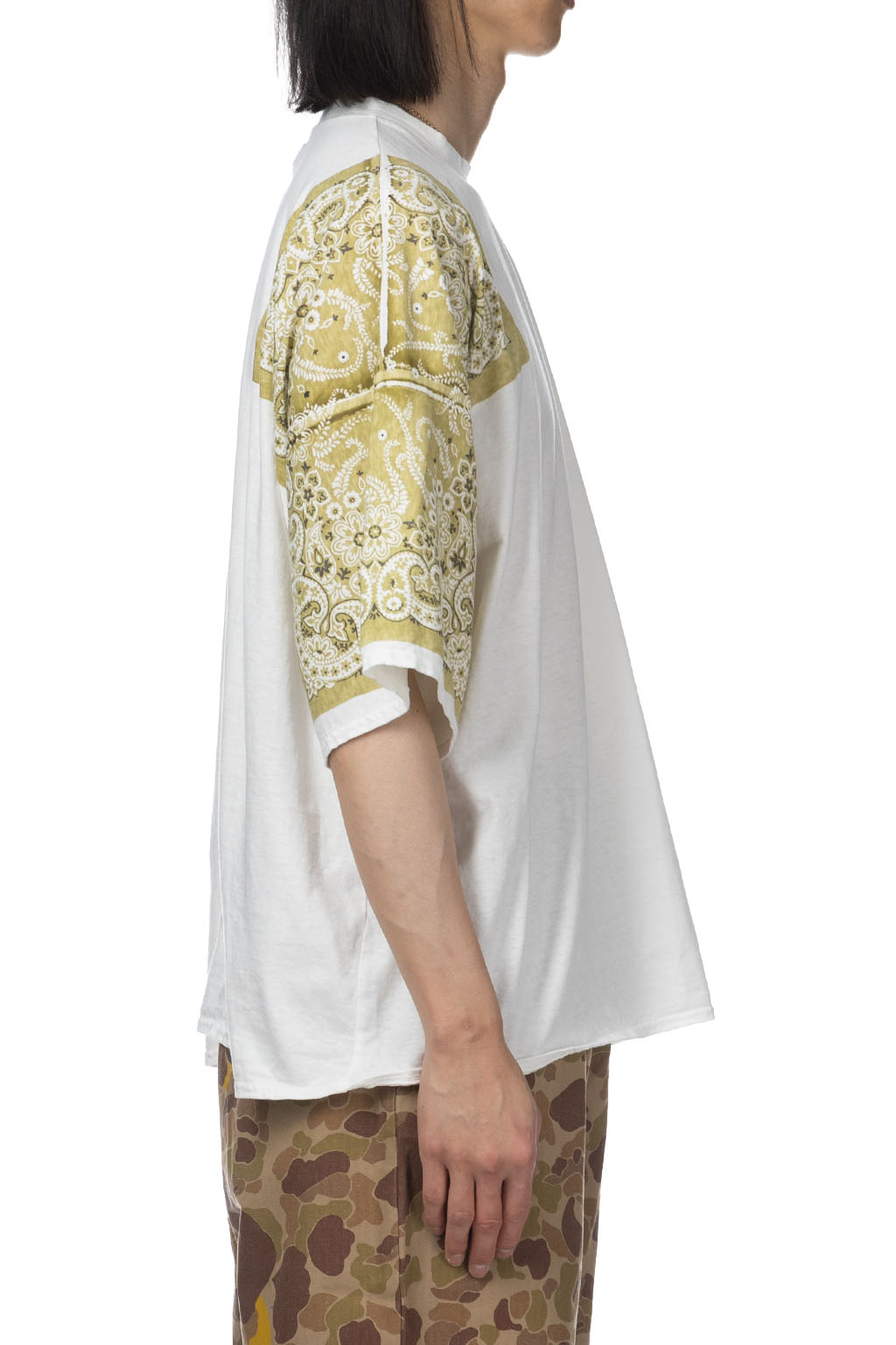 Kapital 18.5/-Jersey Bandana HUGE T (Botanical) - Light Khaki