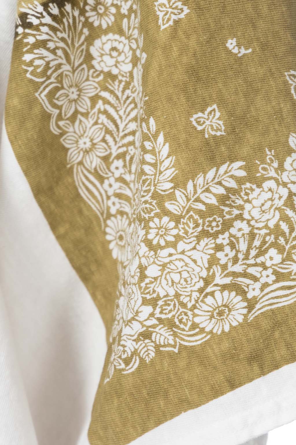 Kapital 18.5/-Jersey Bandana HUGE T (Botanical) - Light Khaki