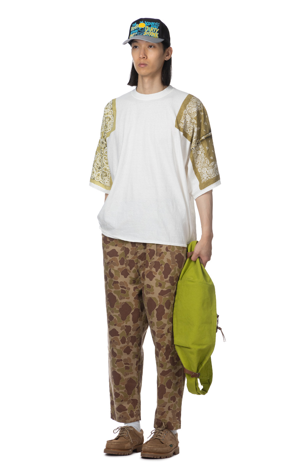 Kapital 18.5/-Jersey Bandana HUGE T (Botanical) - Light Khaki