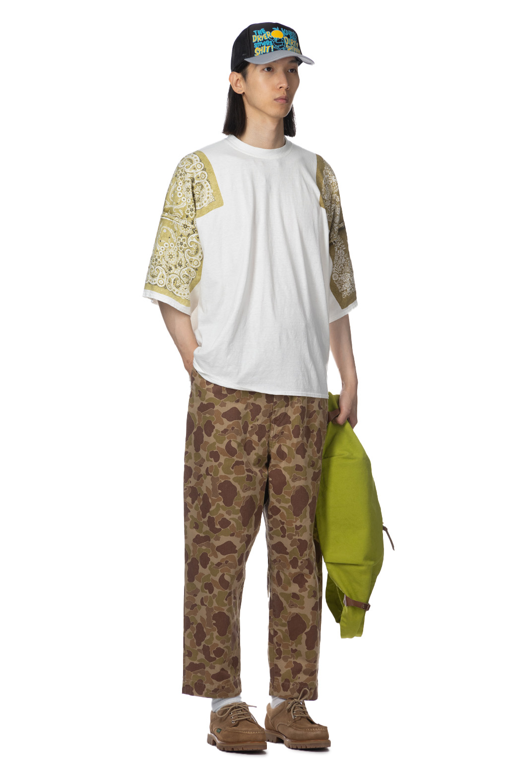 Kapital 18.5/-Jersey Bandana HUGE T (Botanical) - Light Khaki