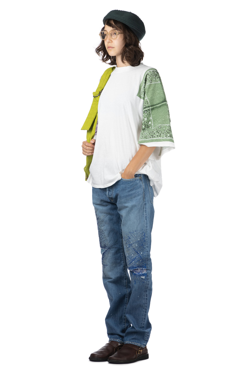 Kapital - 18.5/-Jersey Bandana HUGE T (PECKISH RAINBOWY) - Green
