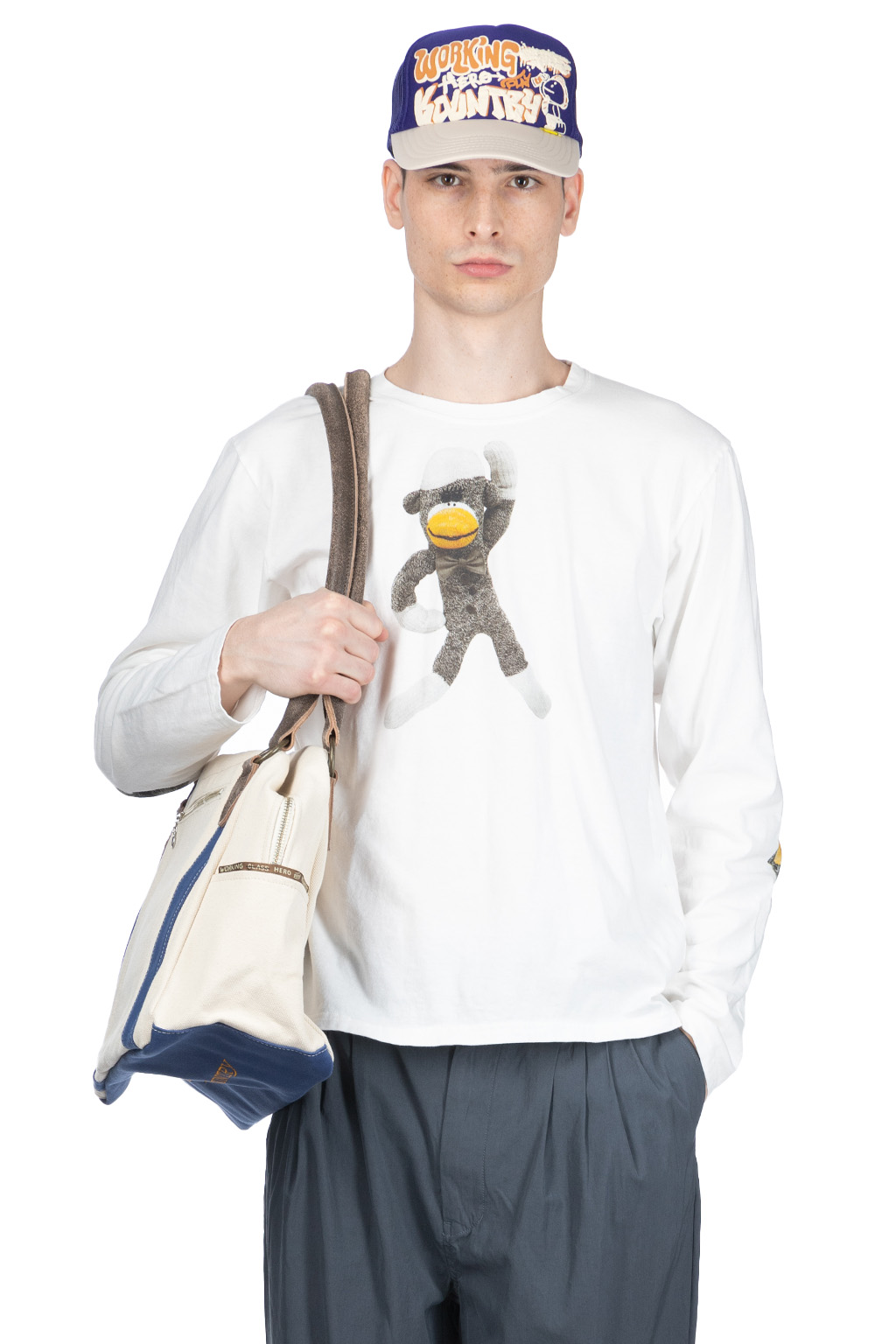 Kapital | 20/-Jersey Crew LS Tee (KINECHISAKU) - White | Men