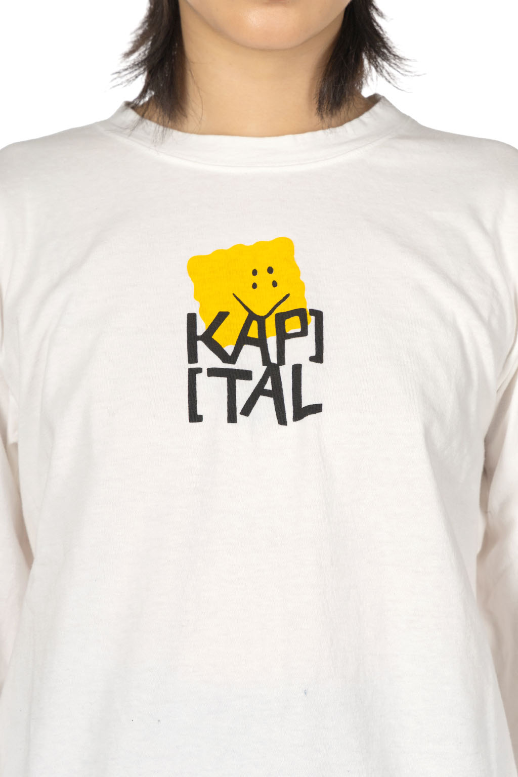 Kapital - 20-Jersey Crew Long Sleeve T - Peckish Kap - Yellow