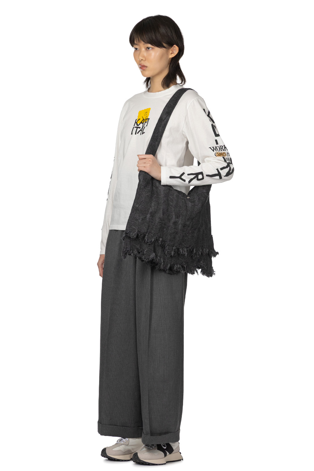 Kapital - 20-Jersey Crew Long Sleeve T - Peckish Kap - Yellow