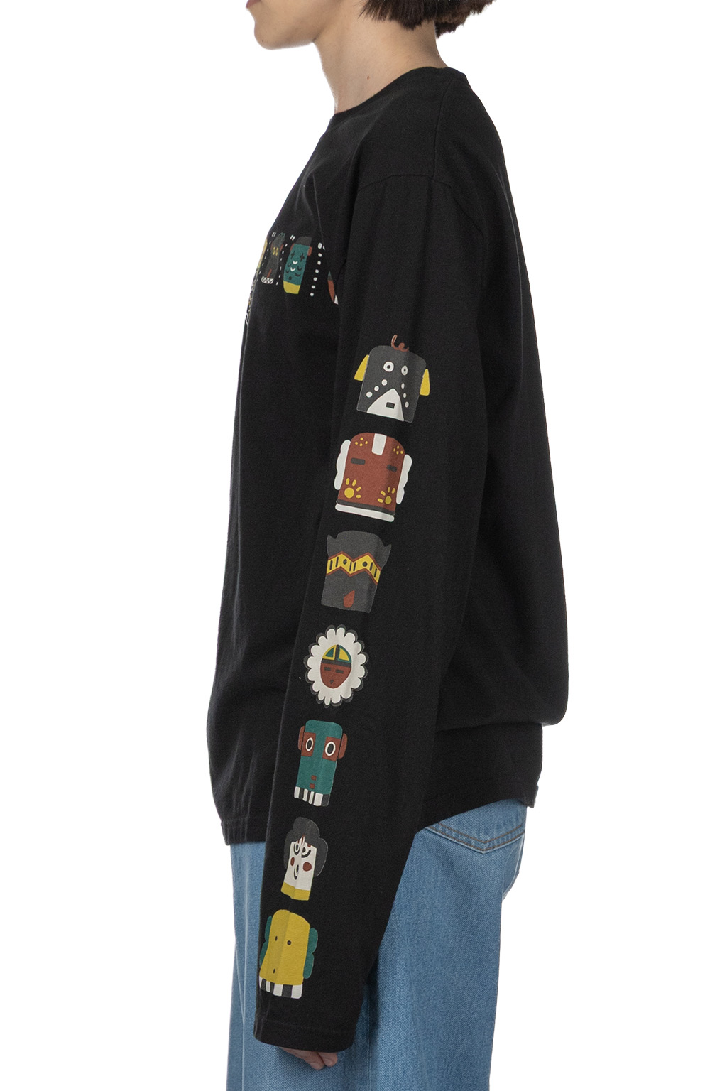 Kapital - 20 - Jersey Crew Long Sleeve Tee - Black 