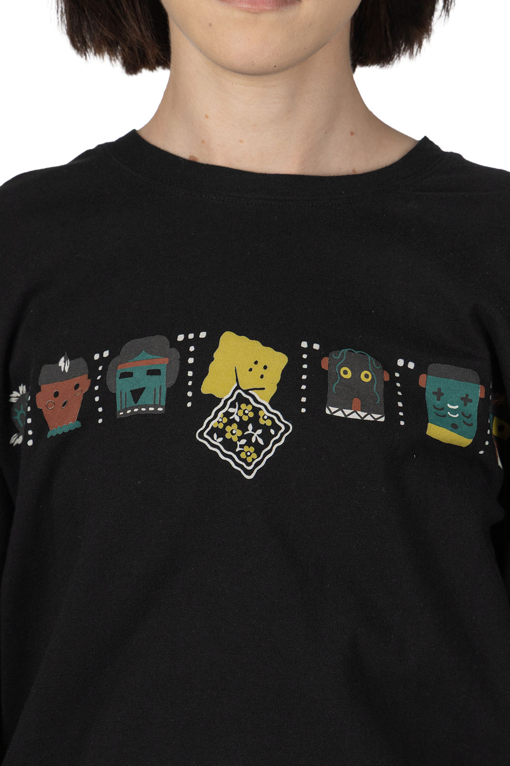 Kapital - 20 - Jersey Crew Long Sleeve Tee - Black 