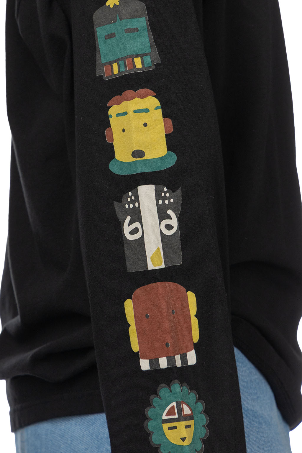 Kapital - 20 - Jersey Crew Long Sleeve Tee - Black 