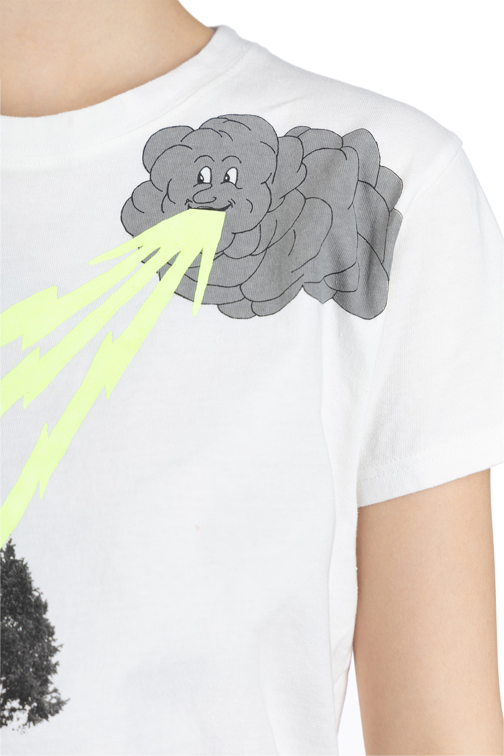 Kapital - 20/-Jersey Crew T (THUNDER & CONIFER) - White