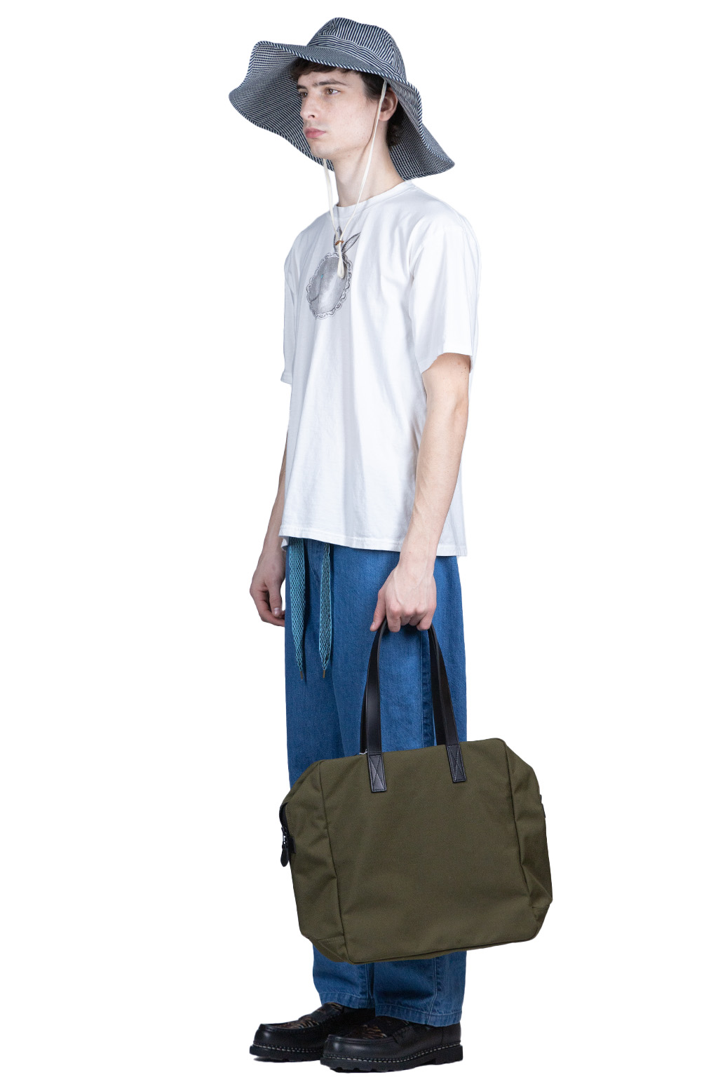 Kapital 20/-Jersey Crew Tee (Concho CONEYBOWY) - White