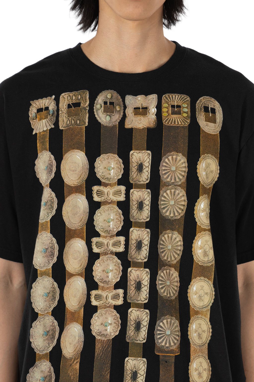 Kapital 20/-Jersey Crew Tee (Curtain Concho) - Black