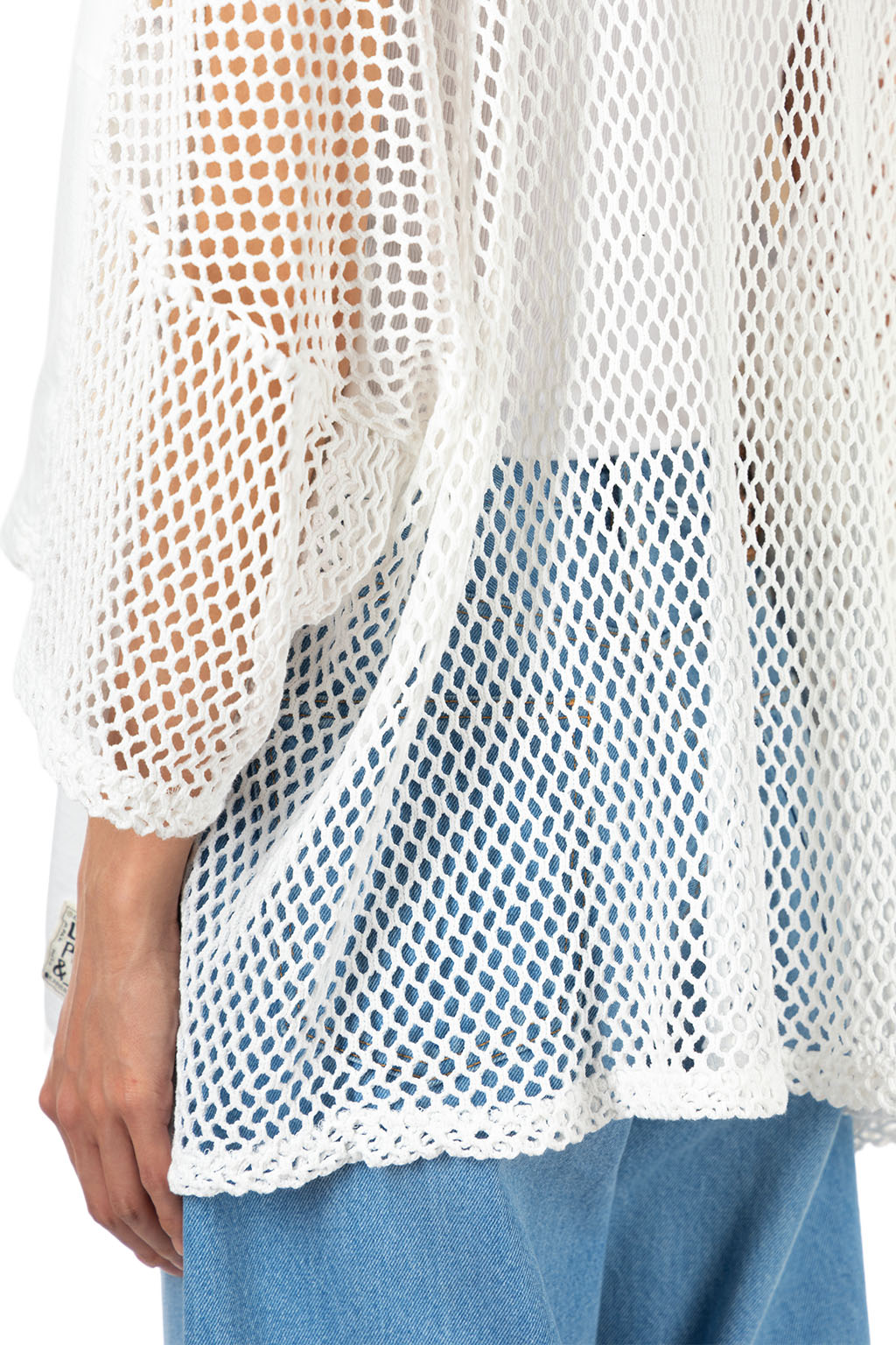 Kapital - 20/-Jersey KATABIRA HUGE-T (DENIM REPAIR) - White