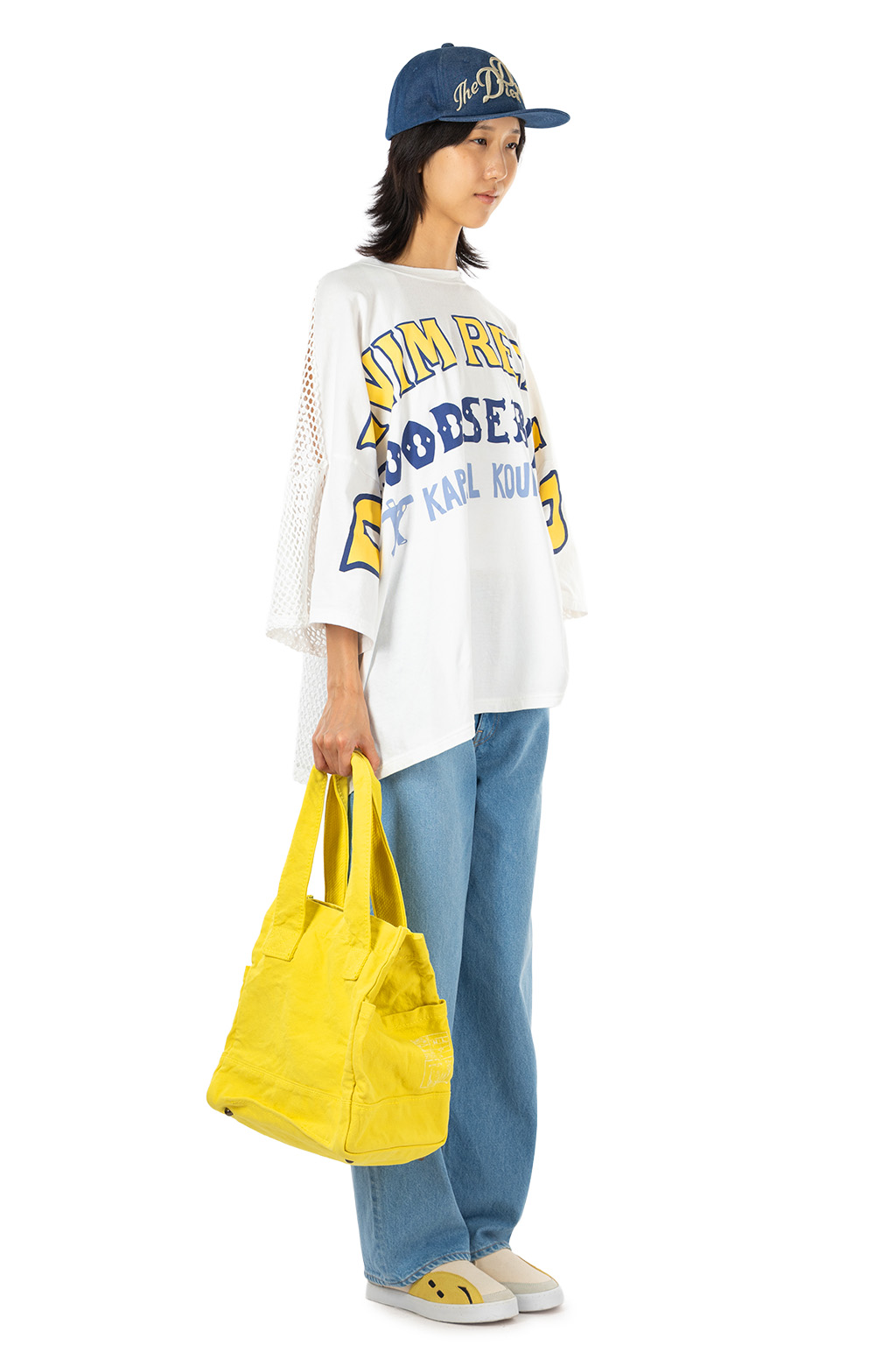 Kapital - 20/-Jersey KATABIRA HUGE-T (DENIM REPAIR) - White