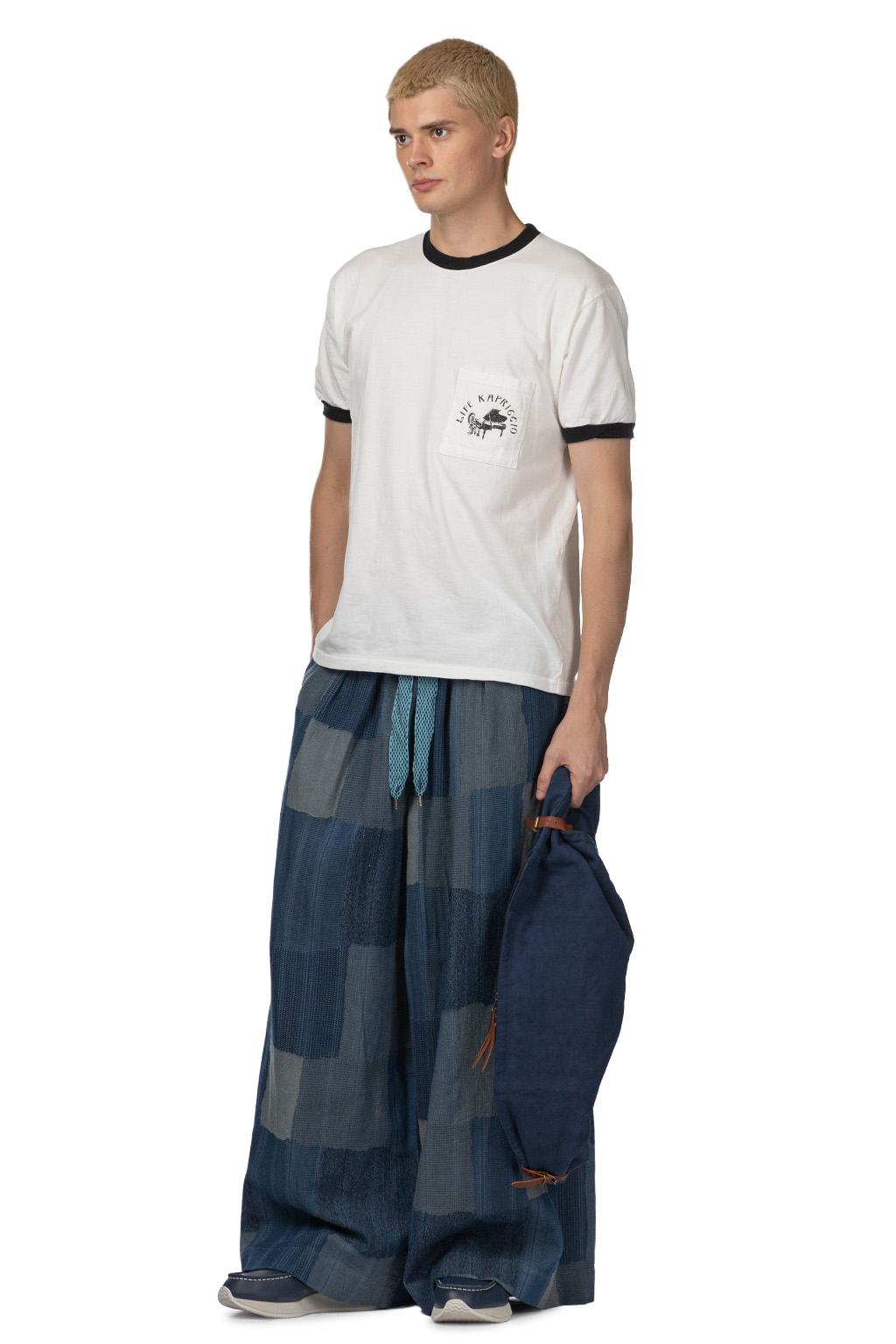 Kapital - 20/-Jersey RINGER Pocket T (LIFE KAPRICCIO) - White