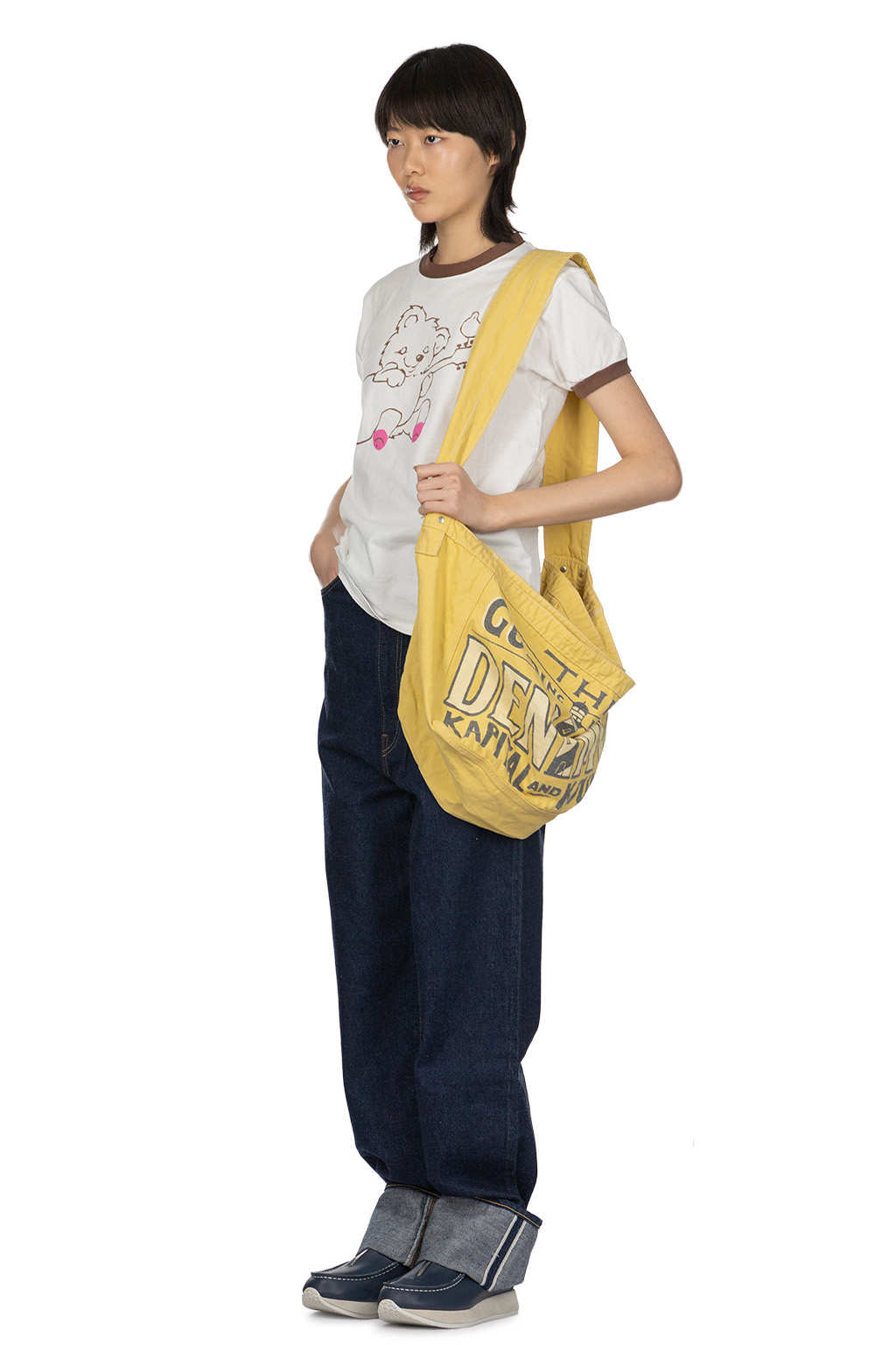 Kapital - 20 Jersey Ringer-T LittleBear Harmony-Brown