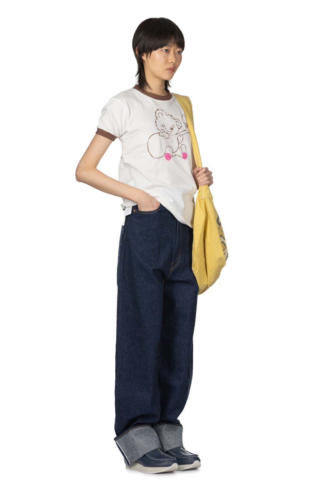 Kapital - 20 Jersey Ringer-T LittleBear Harmony-Brown