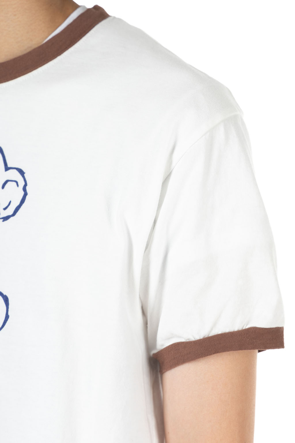 Kapital - 20/-Jersey Ringer T (PECKISH Little Bear) - White