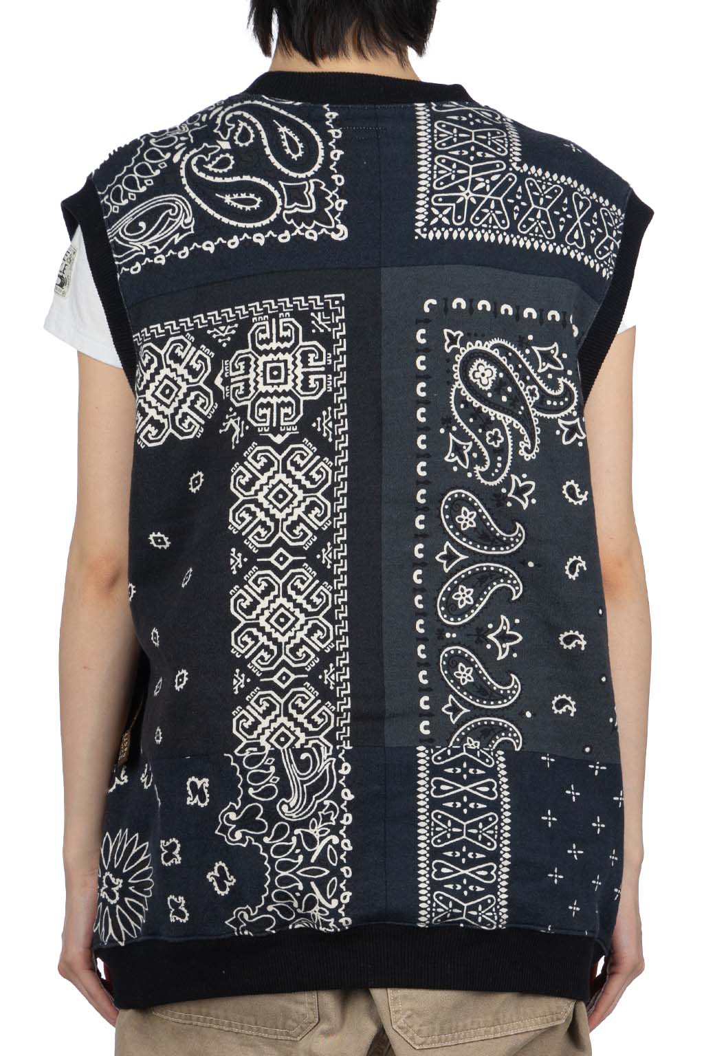 Kapital - 30/-SWT Knit Bandana BIG Vest - Black
