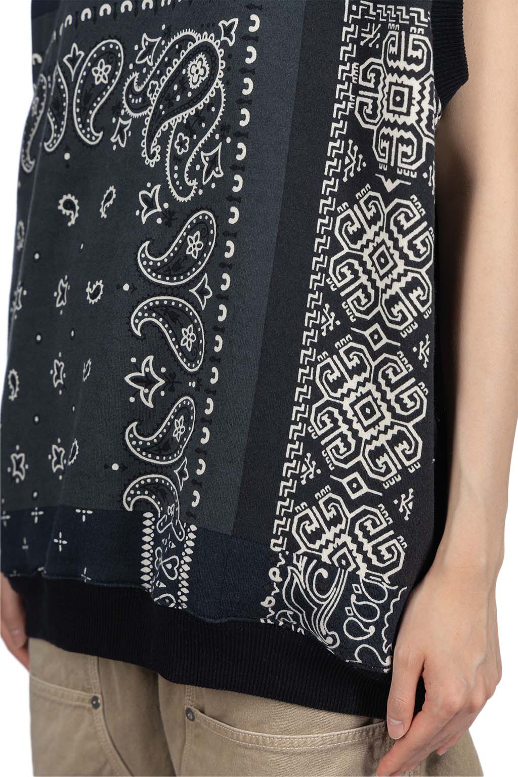 Kapital - 30/-SWT Knit Bandana BIG Vest - Black