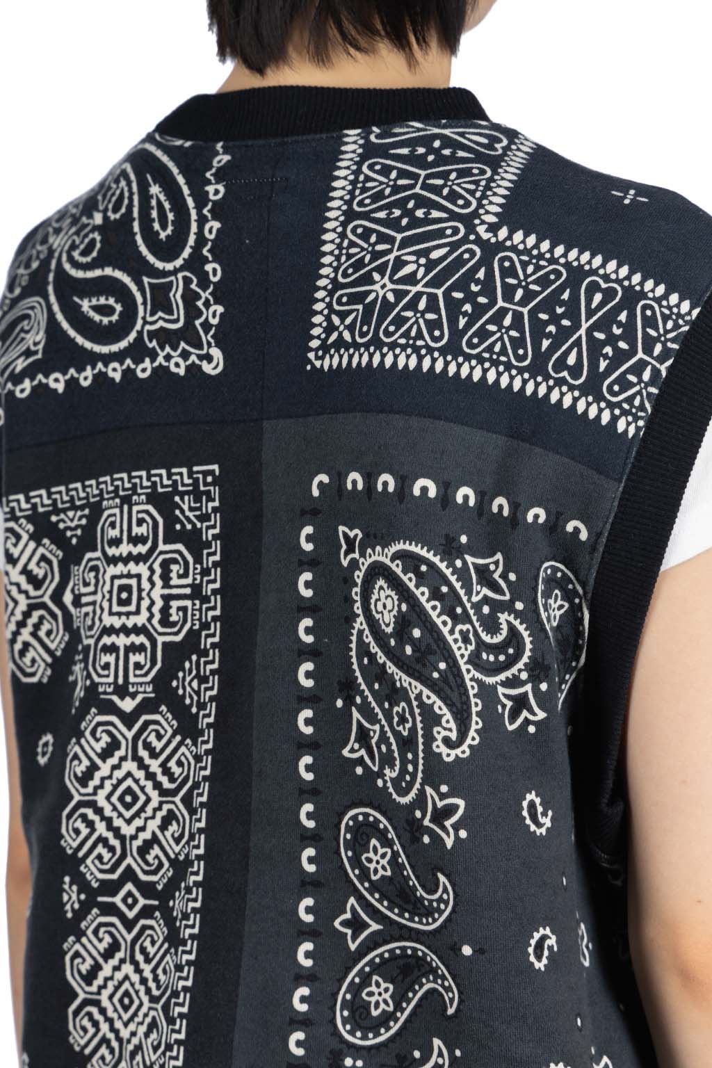 Kapital - 30/-SWT Knit Bandana BIG Vest - Black