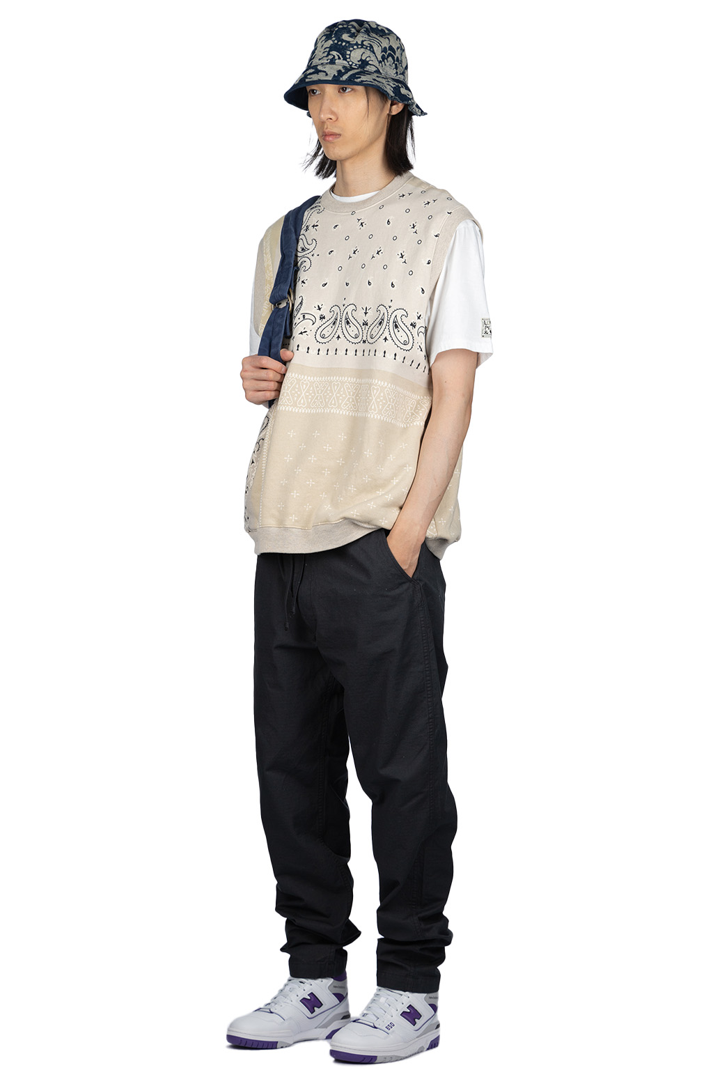 Kapital - 30/-SWT Knit Bandana BIG Vest - Natural 