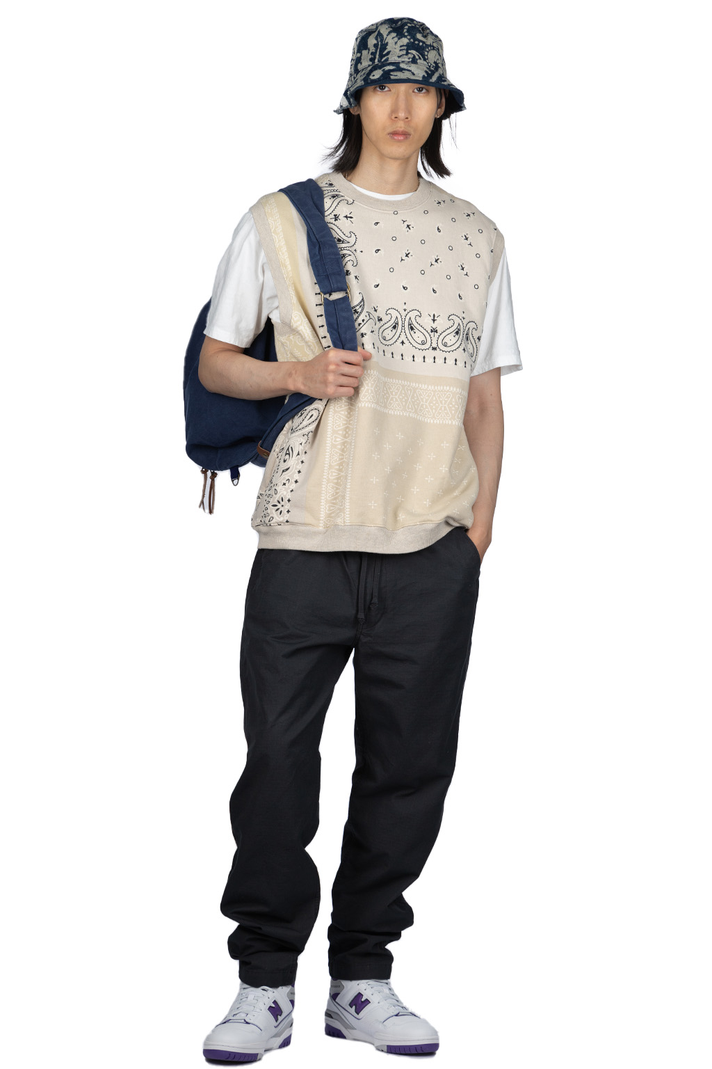 Kapital - 30/-SWT Knit Bandana BIG Vest - Natural 