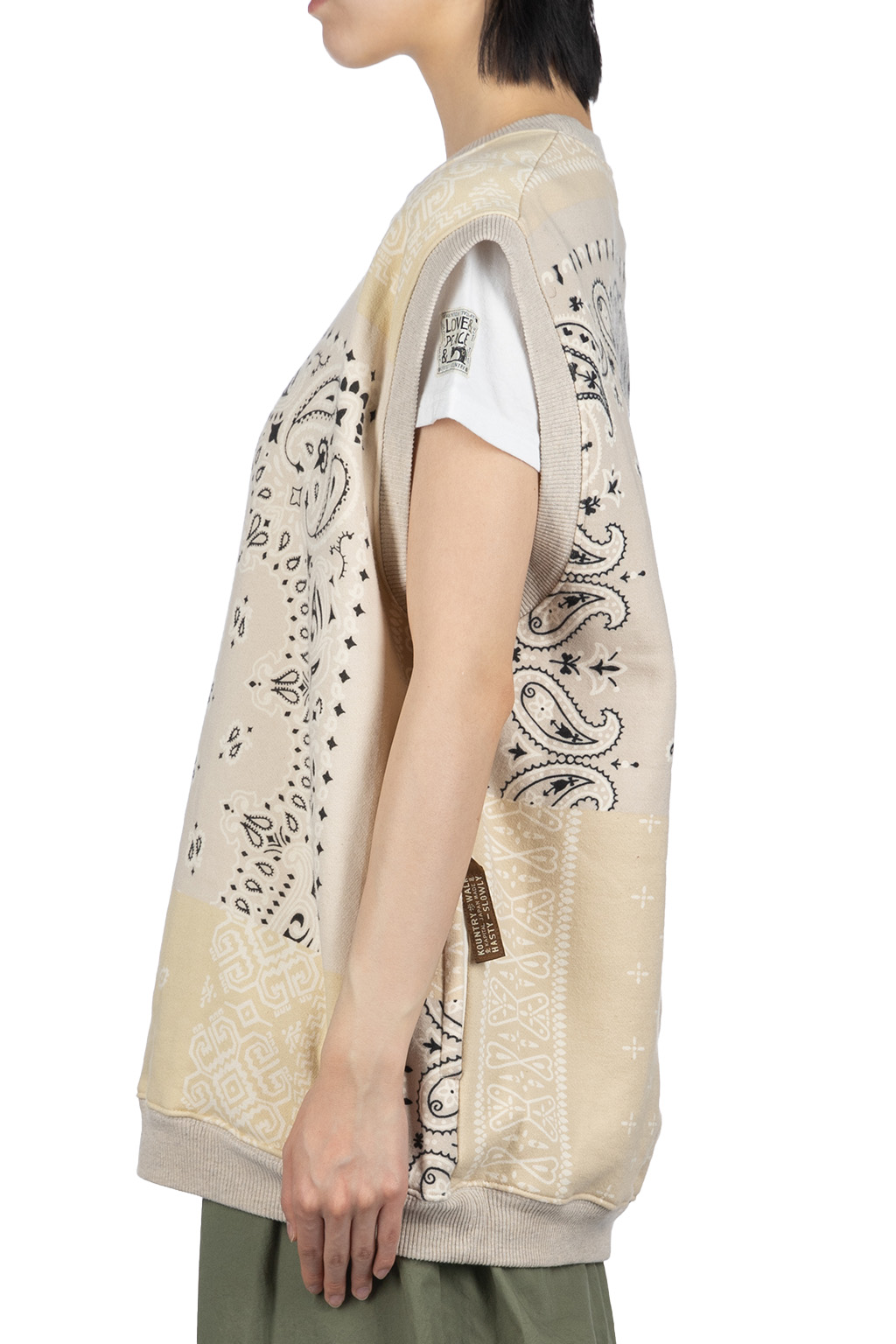 Kapital - 30/-SWT Knit Bandana BIG Vest - Natural 