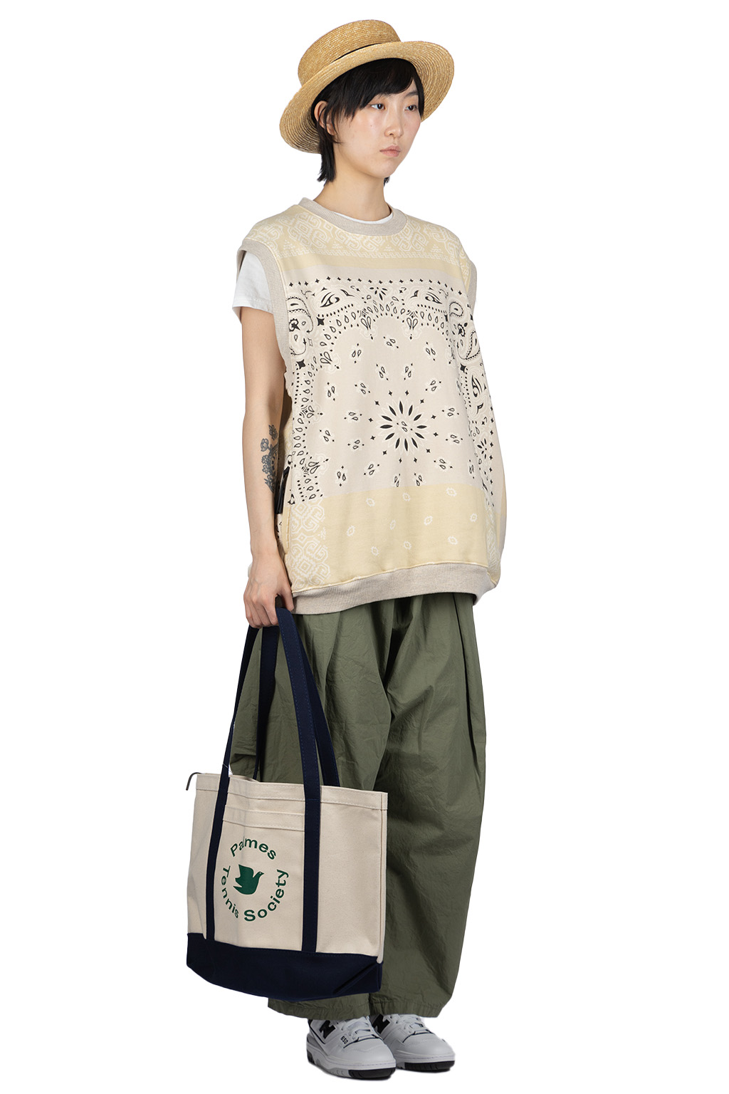 Kapital - 30/-SWT Knit Bandana BIG Vest - Natural 