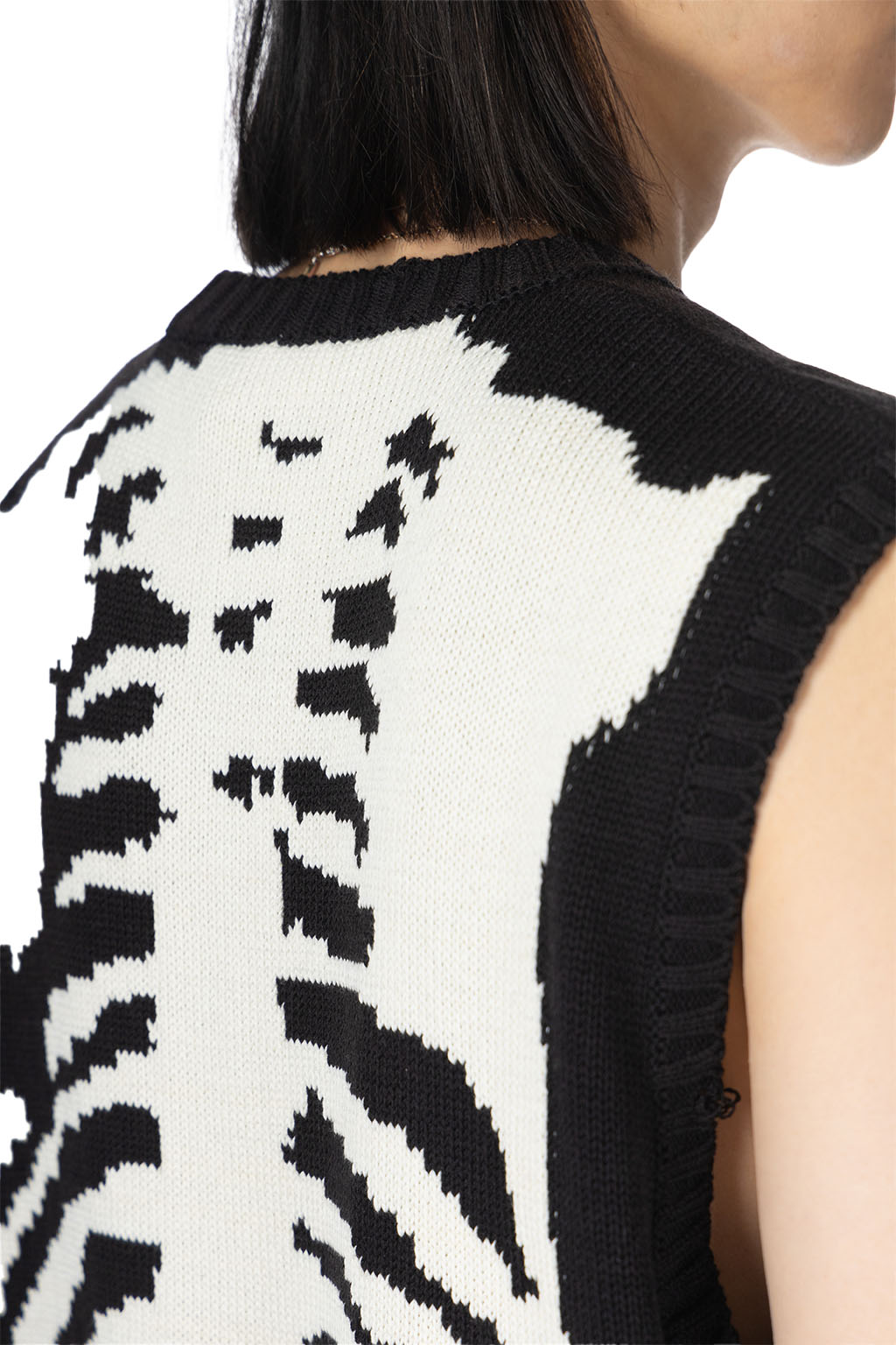 Kapital | 5G Cotton Knit BONE Vest - Black | Men | Blue
