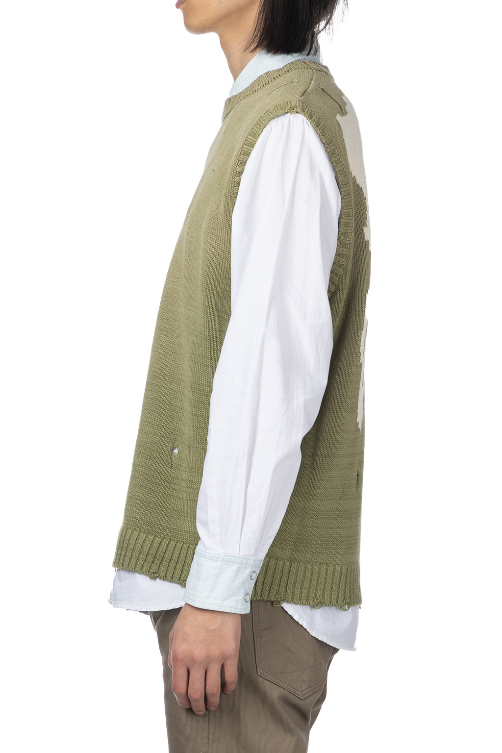 Kapital - 5G Cotton Knit BONE Vest - Khaki 
