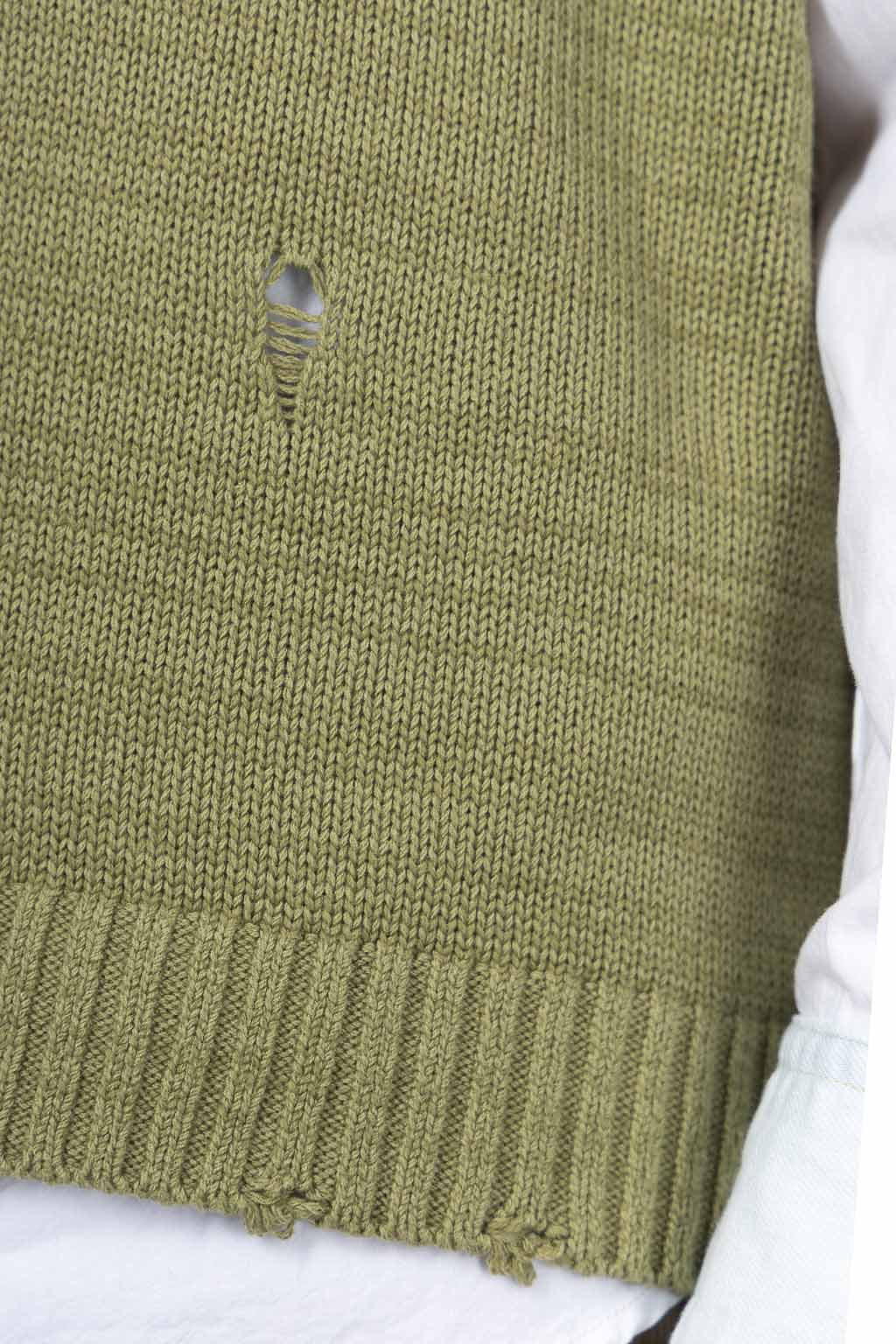 Kapital - 5G Cotton Knit BONE Vest - Khaki 