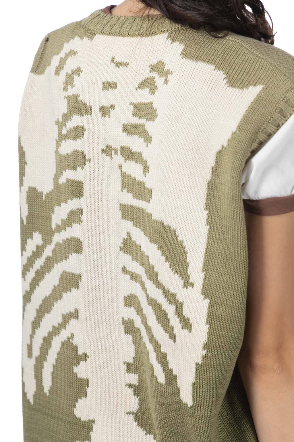 Kapital | 5G Cotton Knit BONE Vest - Khaki | Women | Blue Button Shop