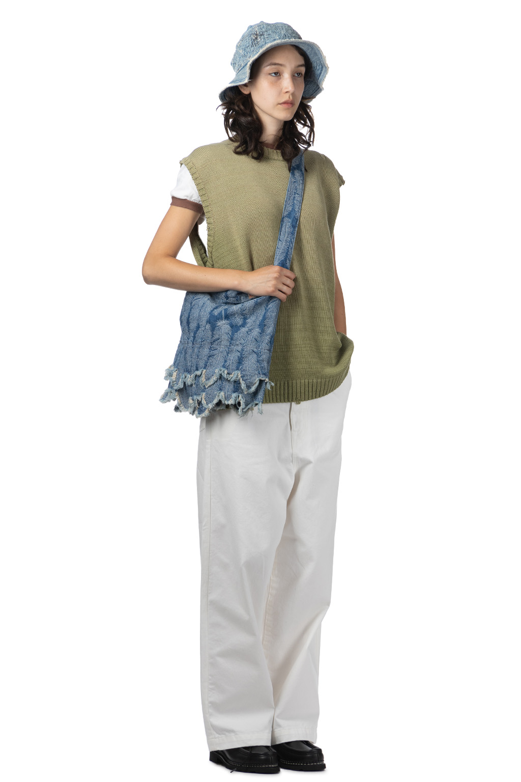 Kapital | 5G Cotton Knit BONE Vest - Khaki | Women | Blue Button Shop